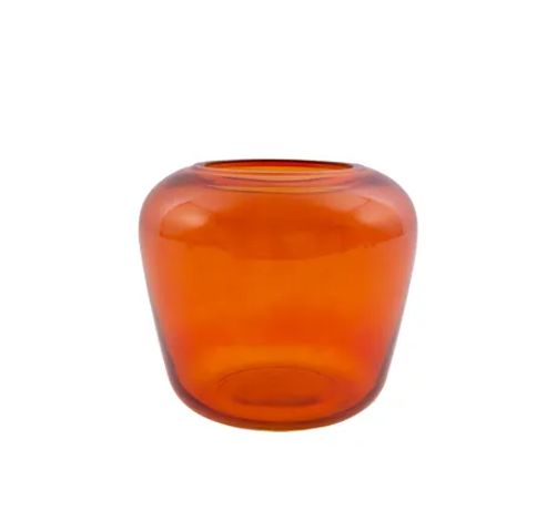 vase en verre orange Ø 20cm H 18cm  Point-Virgule