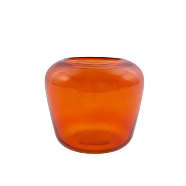 Point-Virgule vaas uit glas oranje Ø 20cm H 18cm