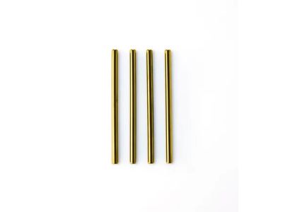 set van 4 korte cocktailrietjes uit rvs goud 14cm