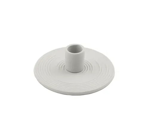 bougeoir en céramique gris clair Ø 12cm H 3.5cm   Point-Virgule