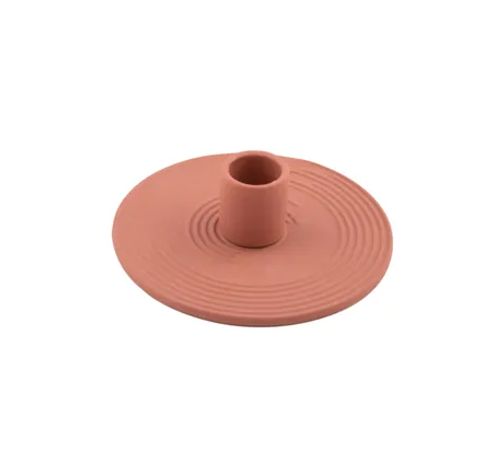 bougeoir en céramique vieux rose Ø 12cm H 3.5cm   Point-Virgule