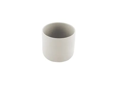 hoge kaarshouder/bloempot uit aardewerk lichtgrijs Ø 9.5cm H 8.5cm