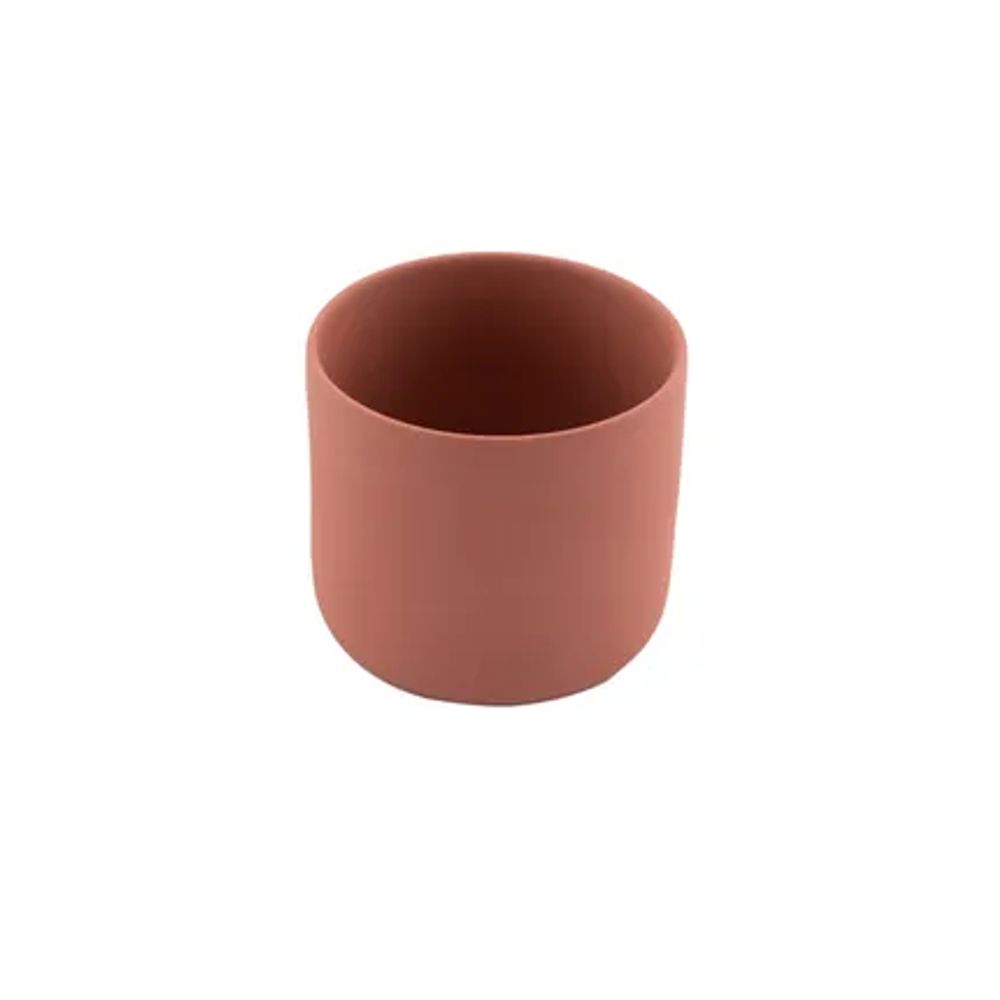 hoge kaarshouder/bloempot uit aardewerk oud roze Ø 9.5cm H 8.5cm  