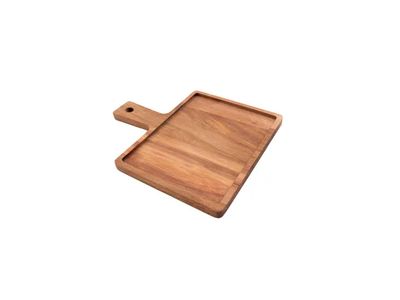 Hamburgerplank uit acaciahout met handvat 30x25cm FSC®