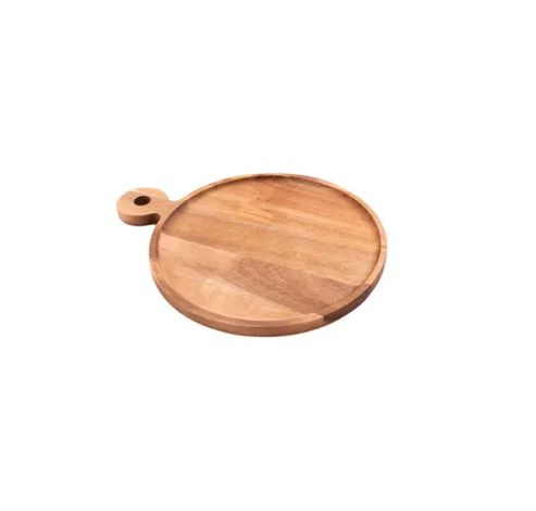 Planche à hamburger en acacia avec poignée rond ø 25cm FSC®  Point-Virgule