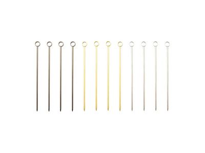 set de 12 brochettes avec bague en acier inoxydable 3 couleurs 10.8x0.8x.0.8cm