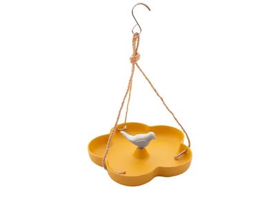 baignoire à oiseaux/ mangeoire pour oiseaux en fibre de bambou ocre 23.3x22.7x3.5cm