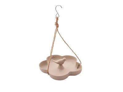 baignoire à oiseaux/ mangeoire pour oiseaux en fibre de bambou taupe 23.3x22.7x3.5cm