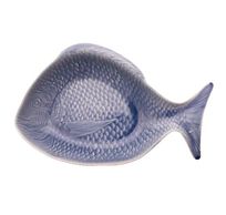 écaille de poisson en céramique profonde bleu 45x25cm 