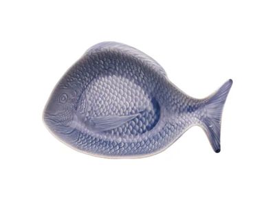 diepe visschaal uit keramiek blauw 45x25cm 