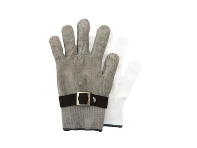 2-delige oesterhandschoen uit rvs medium