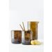 set van karaf 450 ml en 2 glazen 250ml uit upcycled glas olijfgroen 