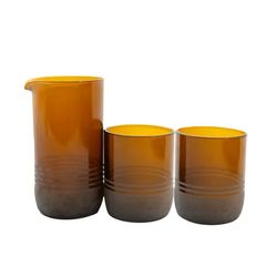 Point-Virgule set de carafe 450ml et 2 verres 250ml en verre upcyclé auburn 