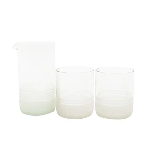 Point-Virgule set van karaf 450 ml en 2 glazen 250ml uit upcycled glas helder