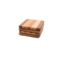 set de 4 sous-verres en bois recyclé 9.5x9.5cm 