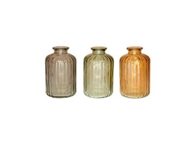 mini vaas uit glas geel, groen of grijs  Ø 6cm H 10cm