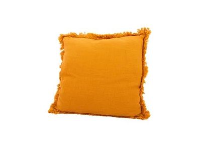 sierkussen uit 100% gerecycleerd katoen okergeel 45x45cm