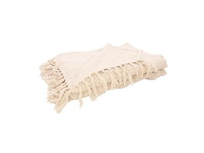 plaid uit 100% gerecycleerd katoen wit 170x130cm