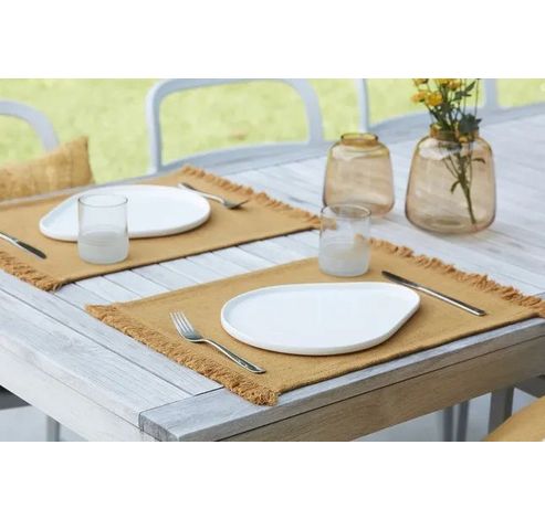 set de table en coton 100% recyclé ocre 45x35cm   Point-Virgule