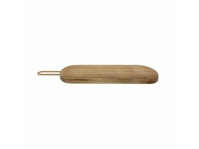 serveerplank uit acaciahout met koperen handvat 50x12x2cm FSC 100% 