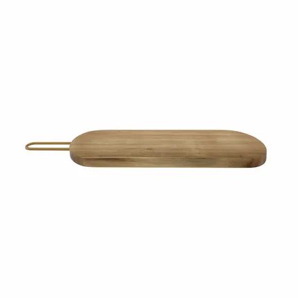 serveerplank uit acaciahout met koperen handvat 50x12x2cm FSC 100% 