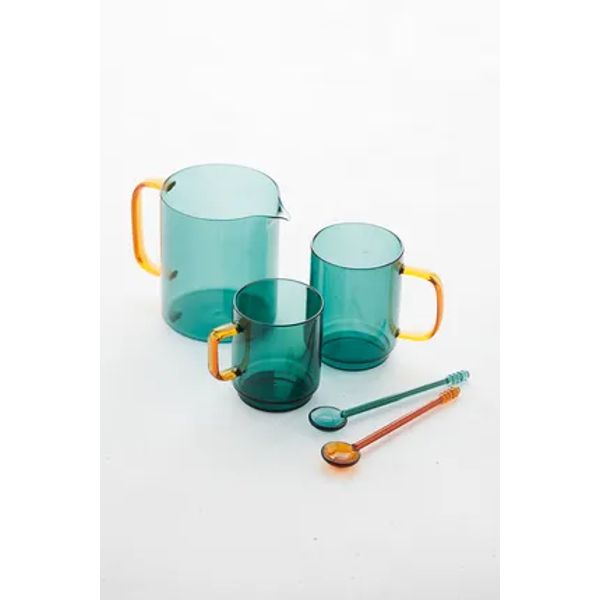 mok uit borosilicaat groen/amber  250ml (per 6st.) 