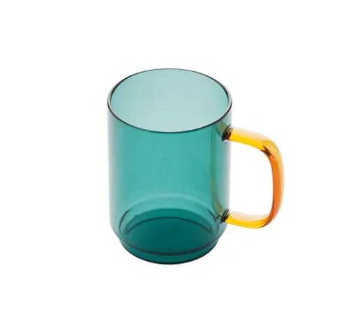 mok uit borosilicaat groen/amber  340ml (per 6st.)  Point-Virgule