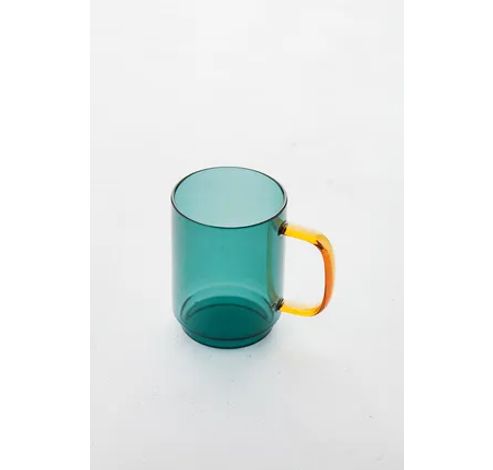 mok uit borosilicaat groen/amber  340ml (per 6st.)  Point-Virgule