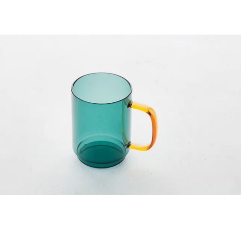 mok uit borosilicaat groen/amber  340ml (per 6st.)  Point-Virgule