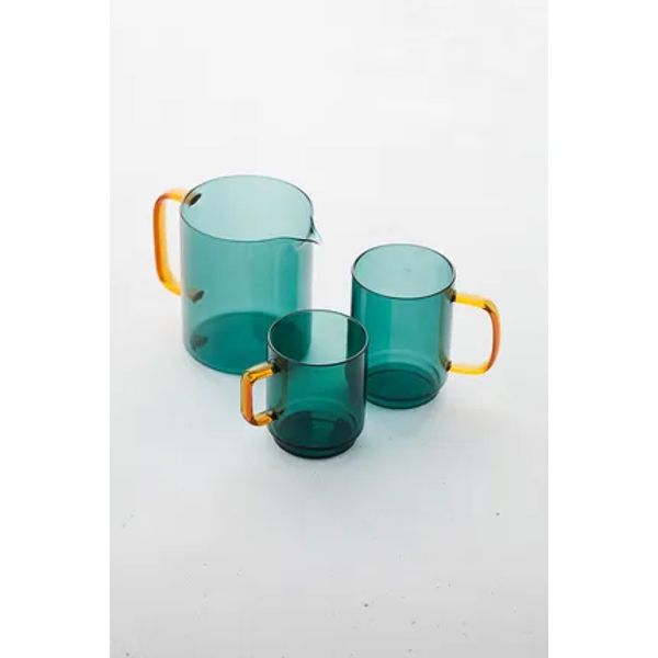 mok uit borosilicaat groen/amber  340ml (per 6st.) 