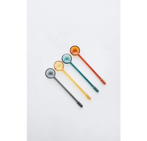 set de 4 cuillères colorées en verre borosilicate 15cm  Point-Virgule