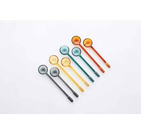 set de 4 cuillères colorées en verre borosilicate 15cm  Point-Virgule