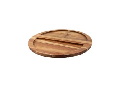 Sharing ronde serveerplank uit acacia met magneten 33x33x2cm FSC 100% 