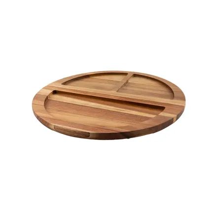 Sharing ronde serveerplank uit acacia met magneten 33x33x2cm FSC 100% 