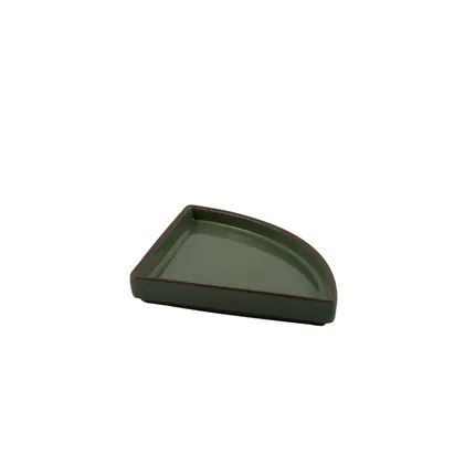 Sharing 1/4 tapas bord uit steengoed keramiek 13x13x2cm Iceberg Green