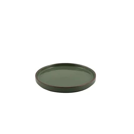Sharing tapas bord uit steengoed keramiek 15x15x1.5cm Iceberg Green