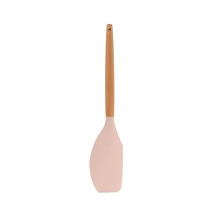 spatel uit silicone met bamboe handvat 32cm Old Rose