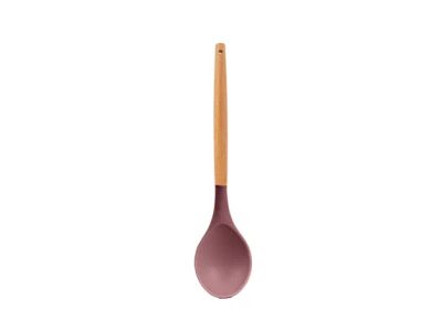 lepel uit silicone met bamboe handvat 32cm Vintage Maroon