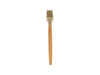 borstel uit silicone met bamboe handvat 25cm Warm Beige