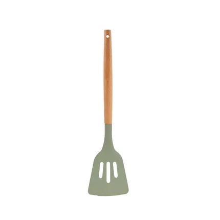 bakspaan uit silicone met bamboe handvat 32cm Iceberg Green