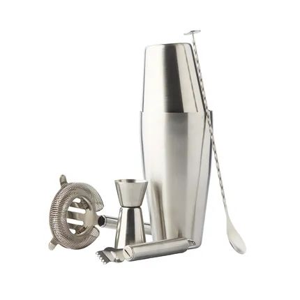 5-delige cocktailset met Boston shaker