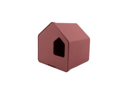 nichoir  en fibre de bambou vintage marron, ouverture 34mm, 16x13x16cm