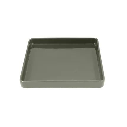 Sharing vierkant bord uit steengoed 19x19x2cm Iceberg Green
