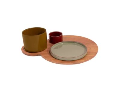 Sharing set hamburgerplank en 3 schaaltjes FSC 100% 