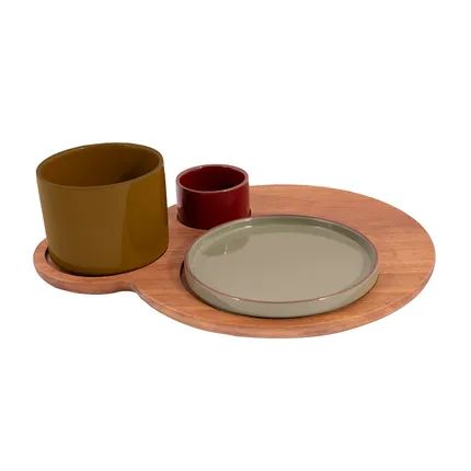 Sharing set hamburgerplank en 3 schaaltjes FSC 100% 