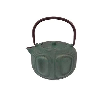 geribbelde theepot uit gietijzer 350ml interne emaillaag Forest Green