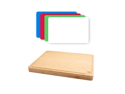 snijplank met 4 inlegplaten 45x35x4cm FSC 100% sgsch-coc-041337