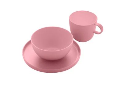 12-delige ontbijt set uit rPET Dusty Pink