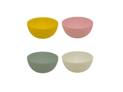 set van 4 ontbijtkommen uit rPET multi colour