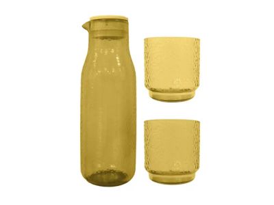 karaf en 2 glazen uit transparant rPET Mimosa Yellow